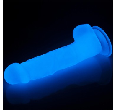 Dildo led giętkie duży penis podświetlany 21,5 cm